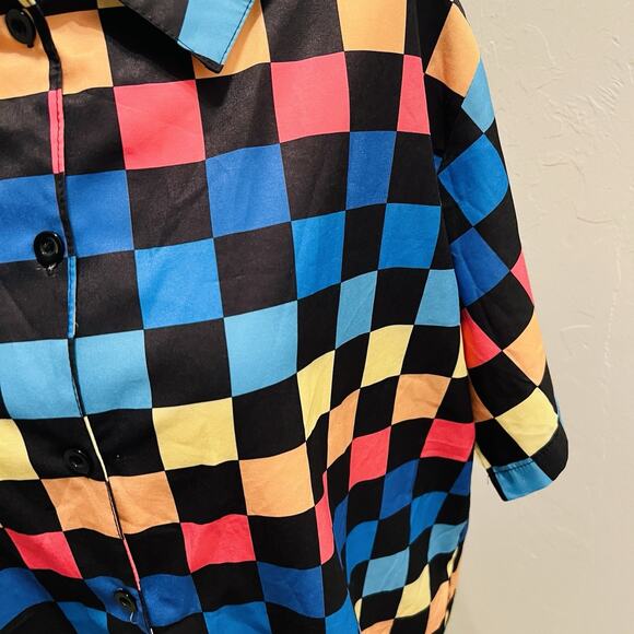 ROMWE Women’s Street Life Oversized Button-Up Shirt SZ M (A0131) - Picture 2 of 6